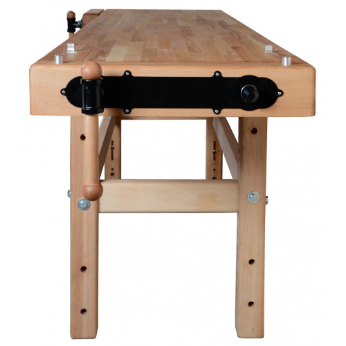 Établi menuiserie 2000 mm – Hauteur 1100 mm – Hêtre 120 mm – Double broche - Pinié