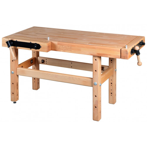 Établi menuiserie 1500 mm – Hauteur 1100 mm – 2 étaux double broche - Pinié