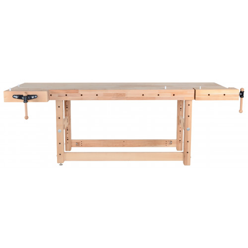 Établi menuiserie 2500 mm – Hauteur 1100 mm – Étaux Bench11 et Bench13 - Pinié
