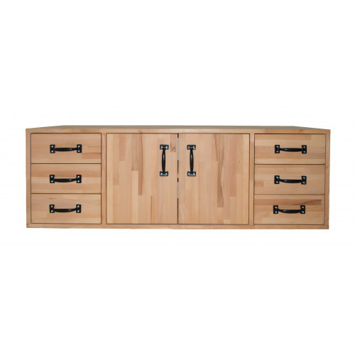 Armoire en hêtre massif pour établi 2000–2500 mm – Rangement Profi - Pinié