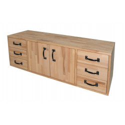 Armoire en hêtre massif pour établi 2000-2500 mm - Rangement Profi - Pinié