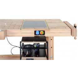 Établi Profi Power 2500 mm – Fixation outils électroportatifs et aspiration intégrée - Pinié