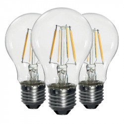 Ampoule LED-S19 Filament claire A60 - E27 - 6W - 360° - 3 000K - 810Lm - 3 pcs de marque FOXLIGHT, référence: B5686600