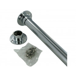 Kit barre de penderie extensible et supports diam. 30 x 15 mm ovale chromé 0.9 m de marque Sans marque, référence: B8411300