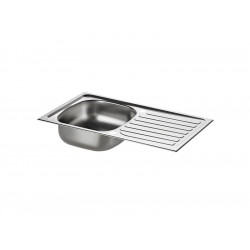 Evier à encastrer 1 bac avec égouttoir, inox, gris / argent de marque DELINIA, référence: B8419600