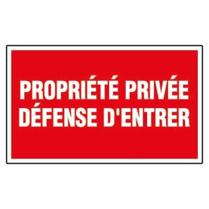 Plaque propriété privée défense d'entrer 330x200 mm - vue 2