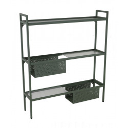 Etagère Balcon en acier à 3 niveaux - 118 x 24 x 102 cm - vert de marque PROLOISIRS, référence: J8224700