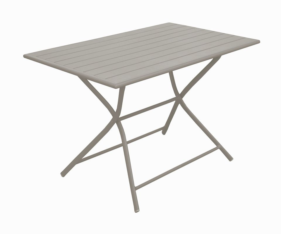Table d'extérieur en aluminium .70110 x H.14cm crème - vue 2
