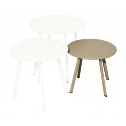 Table basse Massaï en acier - diamètre 40 cm - sand de marque PROLOISIRS, référence: J8229500