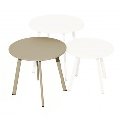 Table basse Massaï en acier - diamètre 45 cm - sand de marque PROLOISIRS, référence: J8229600