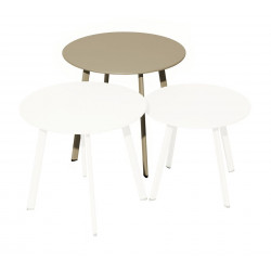 Table basse Massaï en acier - diamètre 50 cm - sand de marque PROLOISIRS, référence: J8229700