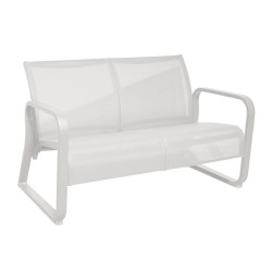 Canapé lounge 2 places Quenza II en aluminium/TPEP - blanc/blanc de marque PROLOISIRS, référence: J8231000