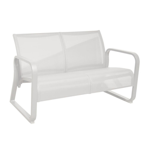 Canapé lounge 2 places Quenza II en aluminium/TPEP - blanc/blanc - PROLOISIRS