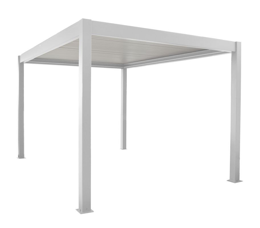 Pergola bioclimatique autoportée Zéphir motorisée aluminiumlames 3 x 4