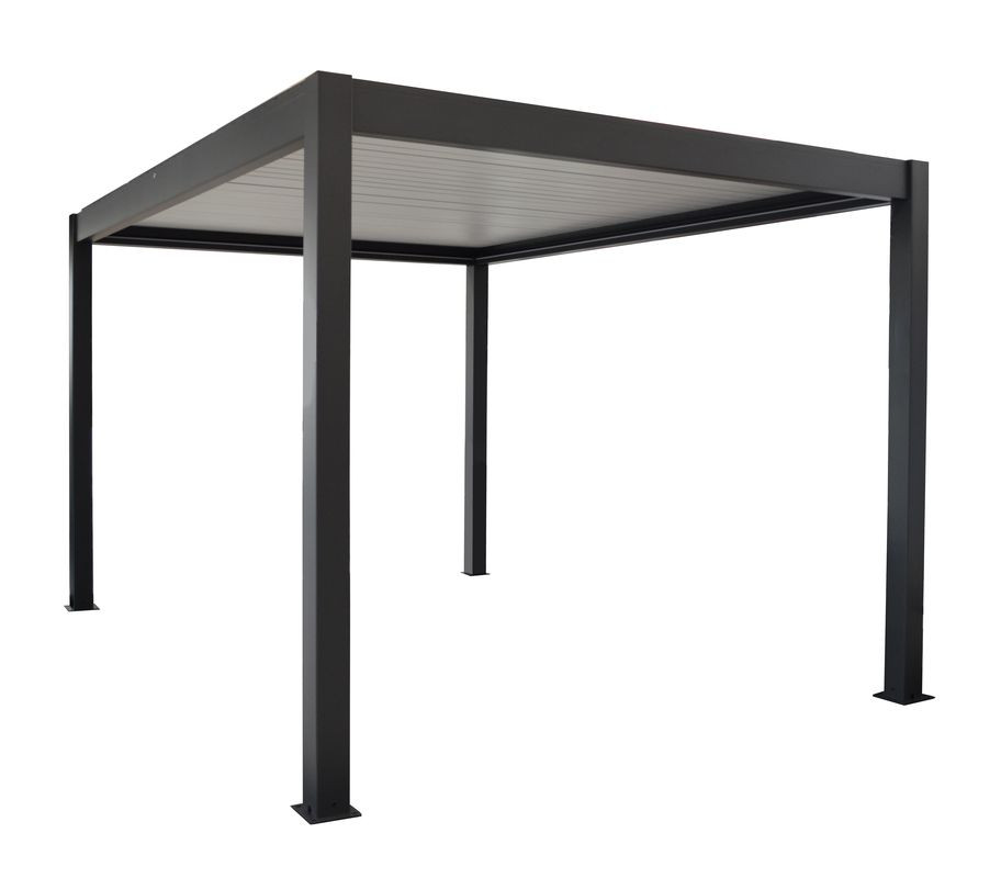 Pergola bioclimatique autoportée Zéphir motorisée aluminiumlames 3 x 4