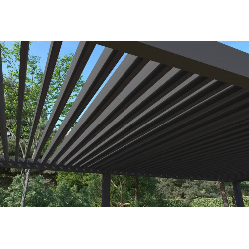 Pergola bioclimatique Ombréa autoportante 4x8M - Anthracite - S1 - Ombréa