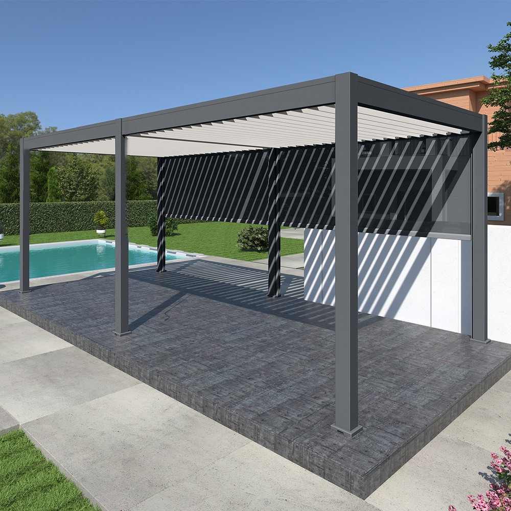 Pergola bioclimatique Ombréa autoportante 3x6M ELMO - vue 2
