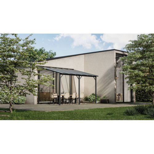 Pergola adossée Harmonie  3 X 4.2M - Anthracite - Pergofrance