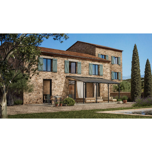 Pergola adossée Harmonie 3 X 6M - Anthracite - Pergofrance