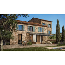 Pergola adossée Harmonie  3 X 8M - Anthracite - Pergofrance