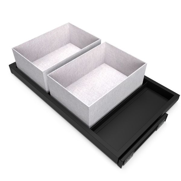 Emuca Kit de tray- 2 paniers d'organisation cadre de roulement soft close pour armoires- module 800mm- texturé