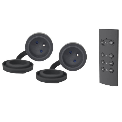 Pack de 2 prises télécommandées pour utilisation extérieure + télécommande - Gao