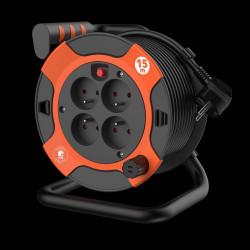 Enrouleurélectrique Bricolage compact H05VV-F 3G1,5mm2, 15 mètres - Quarx