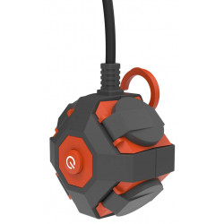 Multiprise 4P 2P+T extérieur IP44  câble 3M , avec aimant et crochet, - Link2home