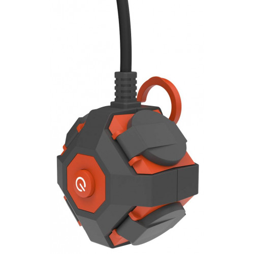 Multiprise 4P 2P+T extérieur IP44  câble 3M , avec aimant et crochet, - Link2home