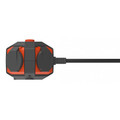 Multiprise 4P 2P+T extérieur IP44  câble 3M , avec aimant et crochet, - Link2home