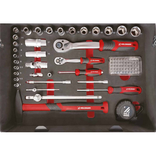 Boîte à outils 119 pièces - WZK119ECO - avec mallette de rangement - Holzmann
