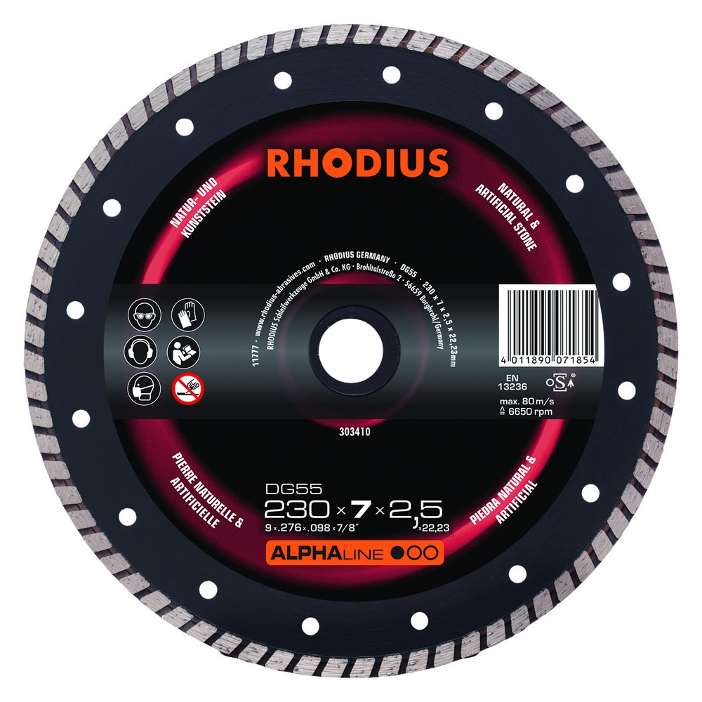 Disque de tronçonnage diamant ALPHALINE DG55 230mm 70mm 2223mm