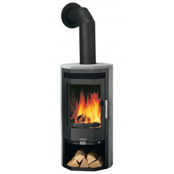 Poêle à bois Usedom 5 D - Porte Fonte Noire, Pierre Ollaire - 5,5 kW - Justus