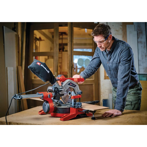 Scie à onglets radiale – TE-SM 8 L Dual – Ø 216 mm – laser – fonction traction – inclinaison double - EINHELL 