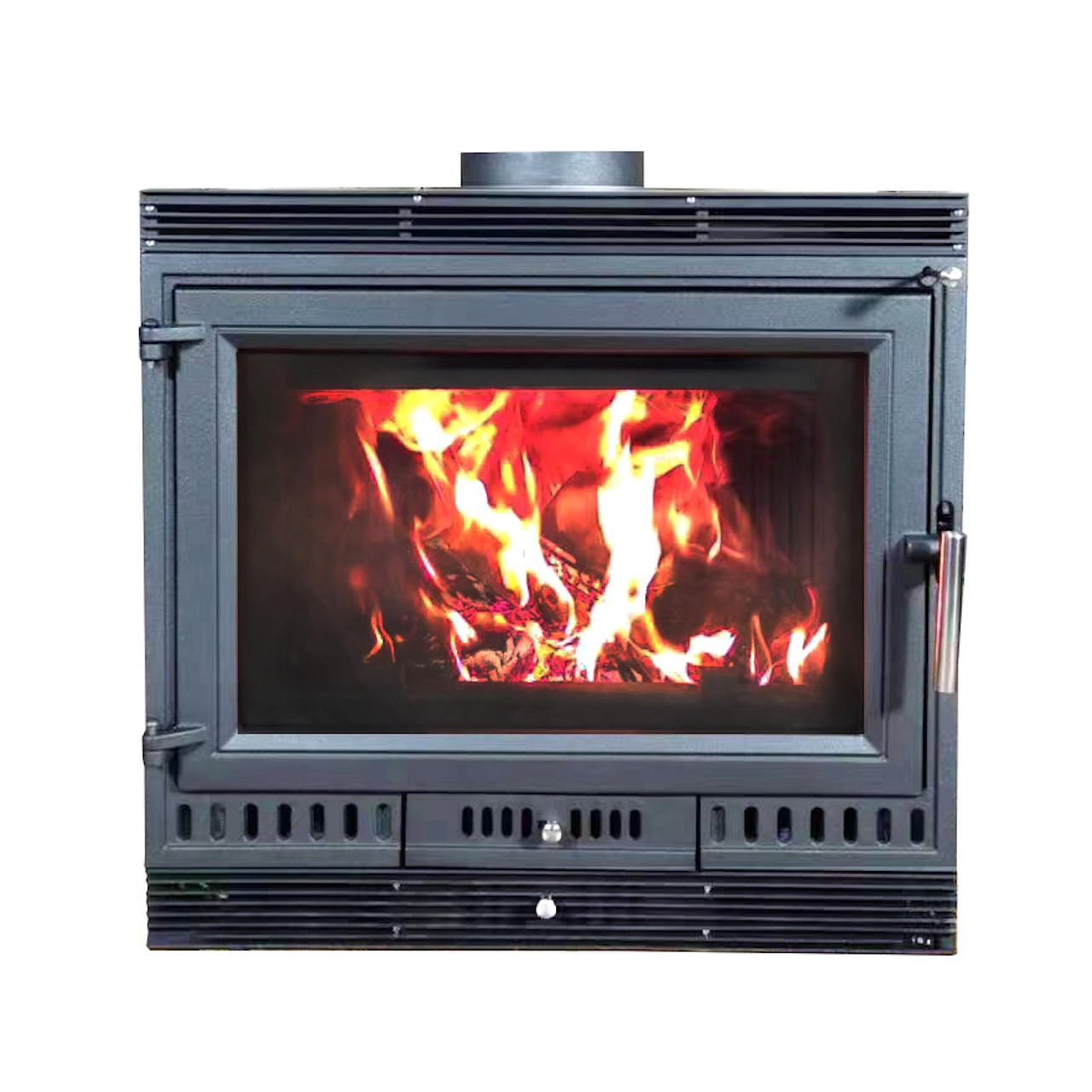 Insert à bois ventilé 10kW iron 70 – Rendement 78 % – Fonte complète – Chauffe 230 m³ – Sortie 180 mm – Classe A - vue 2