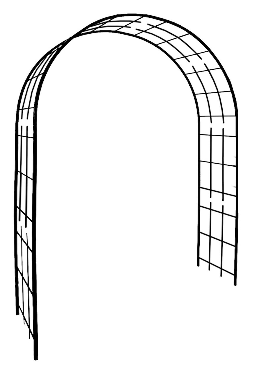 Arche de jardin modèle Treillage tube avec pieds carré 20cm 180x50x250cm - vue 2