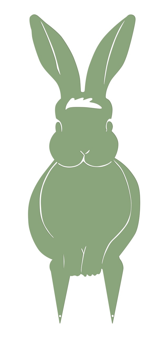 Louis Moulin Figurine à piquer en forme de lapin 17x43,5cm - vert pâle - vue 2
