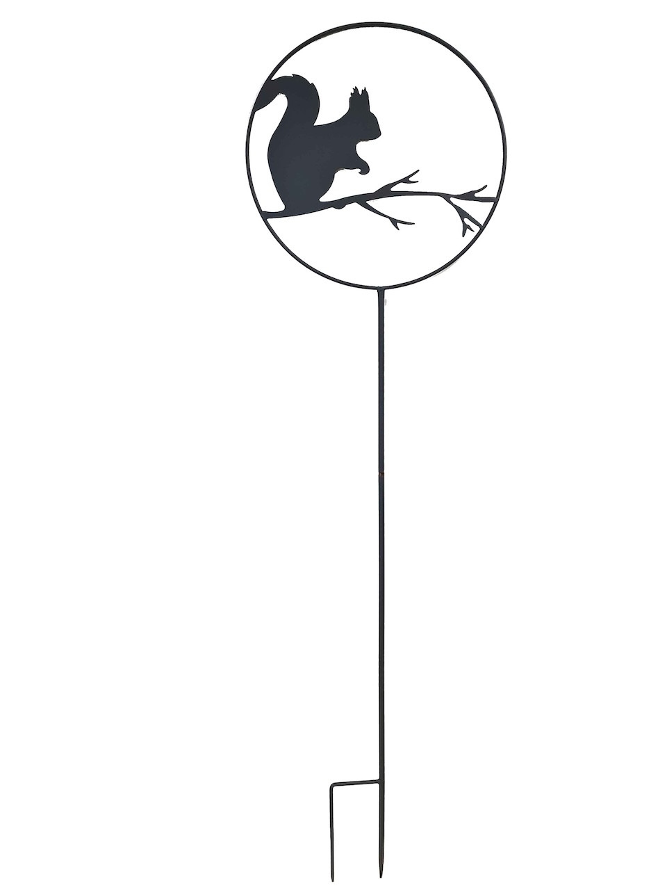 Déco de jardin à piquer en forme d'ecureuil - 35x122,5cm - anthracite