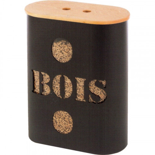 Réservoir à granulés à indicateur de réserve - 15kg max - modèle SEQUENCE - acier noir - Dixneuf