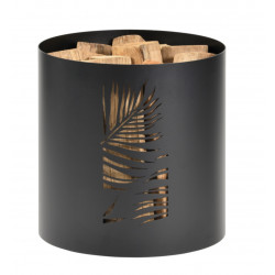 Range bûches cylindrique - modèle BORNEO - acier noir - Dixneuf