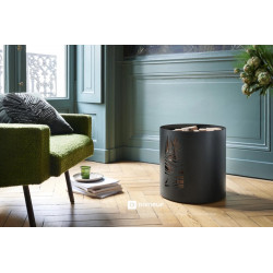 Range bûches cylindrique - modèle BORNEO - acier noir - Dixneuf