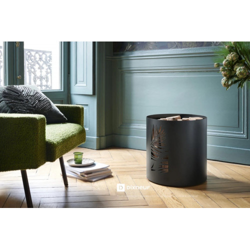 Range bûches cylindrique - modèle BORNEO - acier noir - Dixneuf