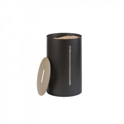 Reservoir à granulés jusqu'à 20kg - modèle NEOS PIERRE DES SABLES - acier noir et marron - Dixneuf