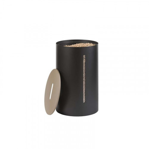 Reservoir à granulés jusqu'à 20kg - modèle NEOS PIERRE DES SABLES - acier noir et marron - Dixneuf