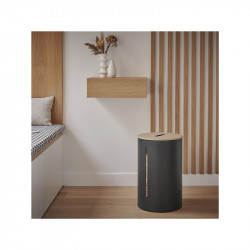 Reservoir à granulés jusqu'à 20kg - modèle NEOS PIERRE DES SABLES - acier noir et marron - Dixneuf