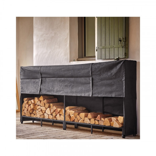 Range bûches pour l'extérieur - modulable jusqu'à 560kg de charge - modèle STOKER - acier noir - Dixneuf