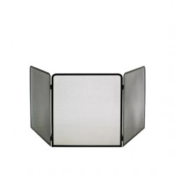 Protection poêle en acier avec 3 volets - modèle TERZA - L.65/70/65xP.65xH.81 cm - noir - Dixneuf