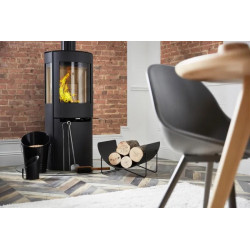 Range bûches format compacte en forme de U - modèle FILEO - acier noir - Dixneuf