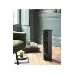 Serviteur de cheminée noir avec 3 accessoires inclus - modèle BORNEO - diamètre 16 cm - acier - Dixneuf