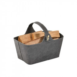 Panier format corbeille pour bûches et granulés - modèle Yotta - gris anthracite - Dixneuf